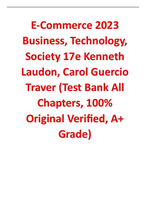 Test Bank For E-Commerce 2023 Business, Technology, Society 17th ...