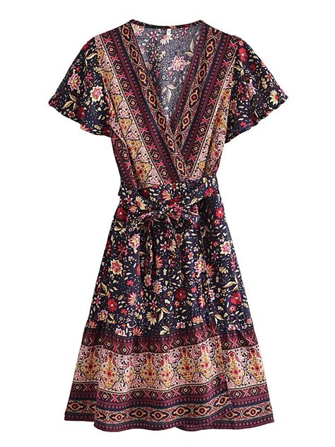 SOPHIA Bohemian Chic Wrap Mini Dress – BohoDreaming