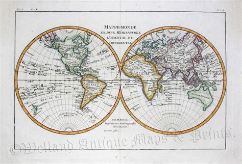 'MAPPE-MONDE EN DEUX HEMISPHERES, L'ORIENTAL ET L'OCCIDENTAL' by R ...