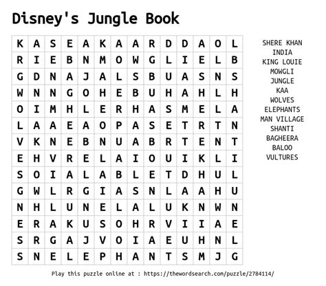 Download Word Search on Disney's Jungle Book