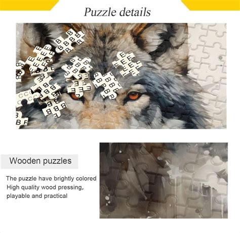 Paint Snow Wolf Jigsaw Puzzle, 500 Pieces Paper Wood Composite Material ...