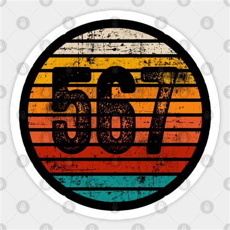 Distressed Vintage Sunset 567 Area Code - 567 Area Code - Sticker ...