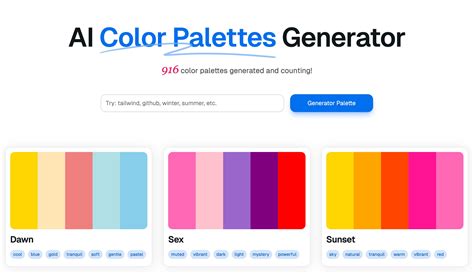 AI Color Palettes Generator from name - IPalettes
