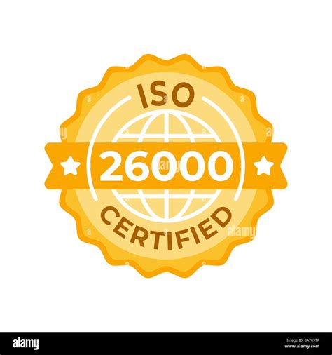 ISO 26000 Certified Vector Badge Design - A graphic seal showcasing the ...