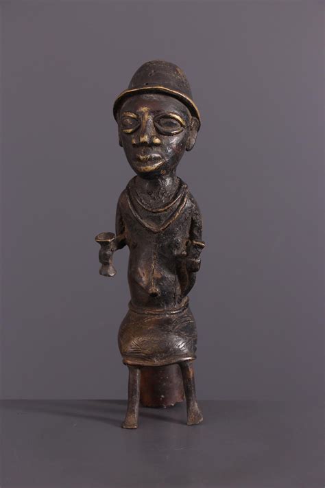 Statuette Bénin (23923) - Bronze africain Edos Bénin - Art africain