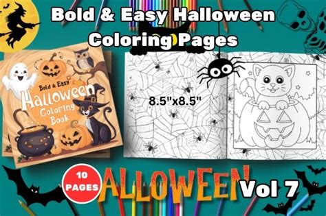 Bold & Easy Halloween Coloring Pages V7 Graphic by Saber Designs ...