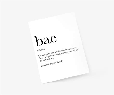 Express Your Love: Bae Definition Greeting Cards | FootnotesPaper ...