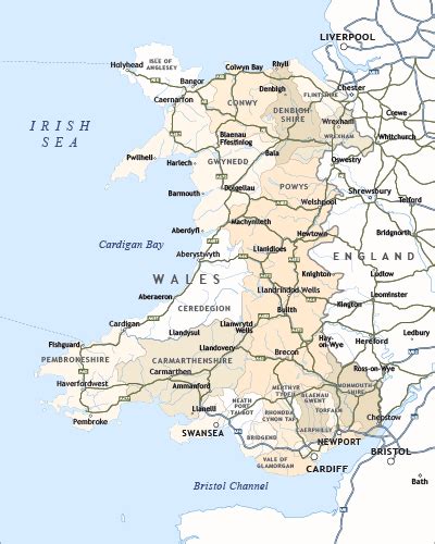 Welsh counties maps - royalty free editable vector maps - Maproom