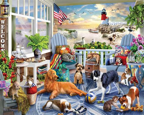 500 Piece Jigsaw Puzzle - Happy Pets – White Mountain Puzzles