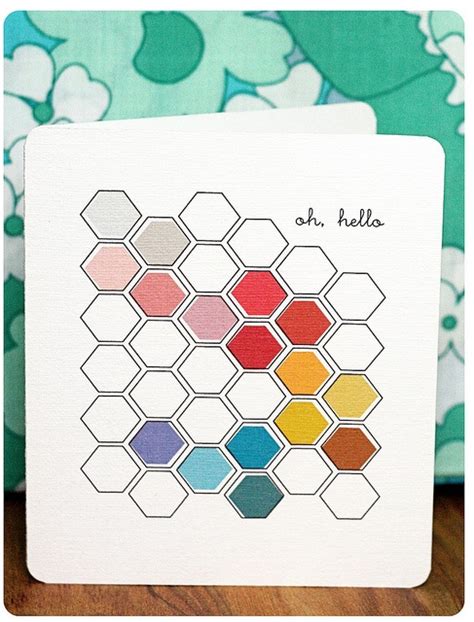 Hexa-card | Printable note cards, Hello cards, Hexagon cards