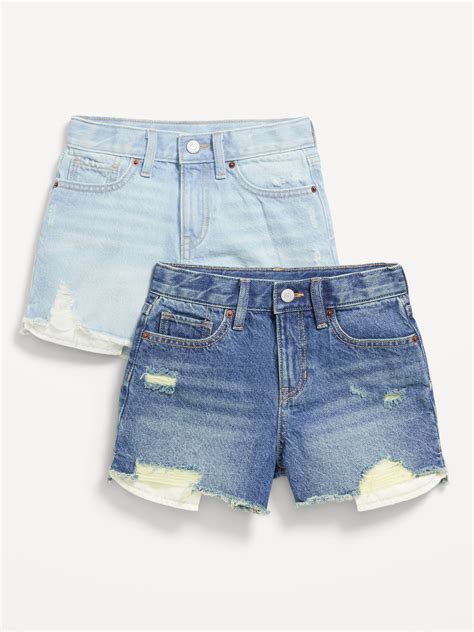 High-Waisted Frayed-Hem Jean Shorts for Girls | Old Navy