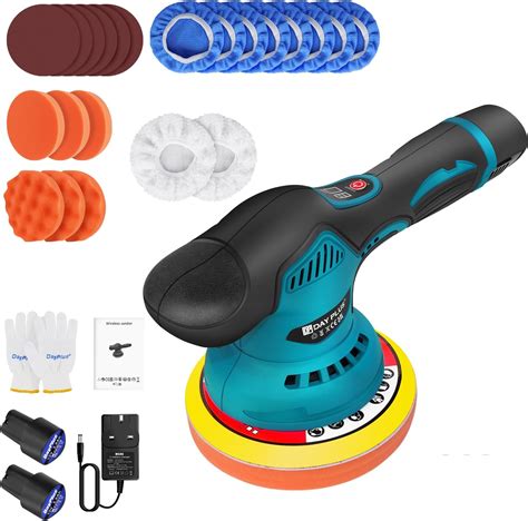 Cordless Car Buffer Polisher Machine Kit with 2X Rechargeable Batteries ...
