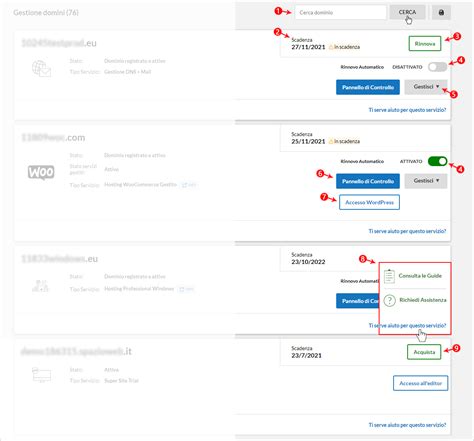Gestione Domini area clienti Hosting | Guide hosting.aruba.it