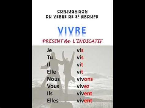 Verbe VIVRE au Présent de l'indicatif - YouTube