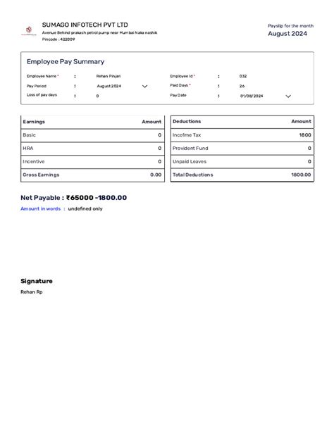 Free Payslip Generator Online - Create Custom Payslips | PDF
