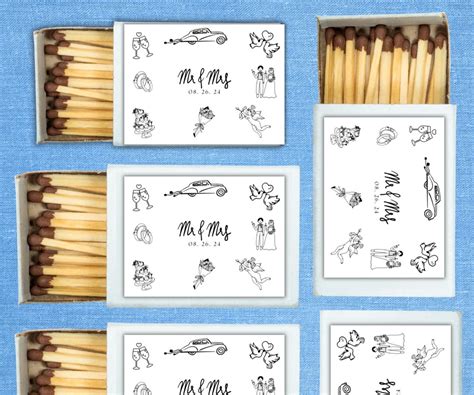 Custom Match Box Sticker, Wedding Matches, Bridal Shower Favors, Party ...