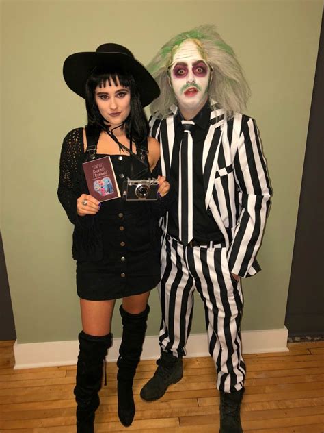 Beetle juice couple costume | Unique couple halloween costumes ...