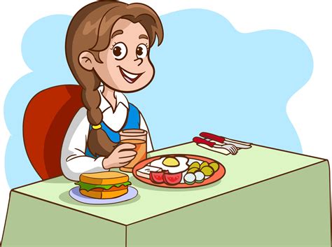 cute kids eating cartoon vector 20290996 Vector Art at Vecteezy