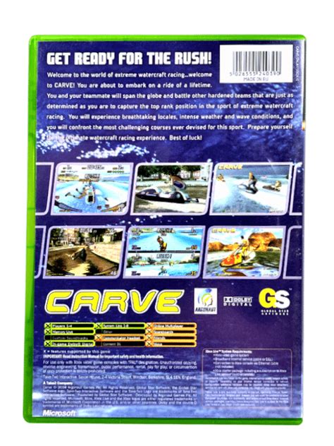 CARVE (Jet Ski Racing) Xbox *MINT COMPLETE* - Appleby Games