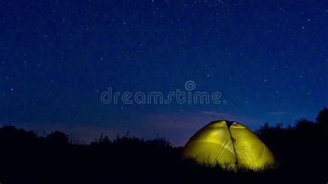 Camping Under Moving Stars. Time Lapse Stock Video - Video of space ...