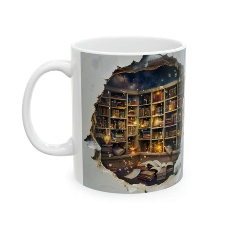 Bookshelf Mug Ceramic Coffee Mug Bookworm Mug - Etsy