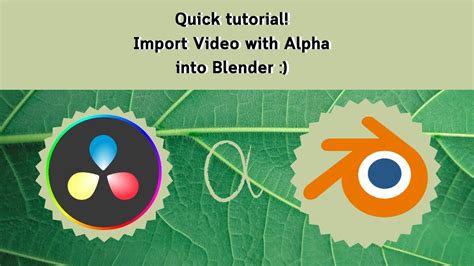 Quick tutorial: Import video from Da Vinci Resolve into Blender - YouTube