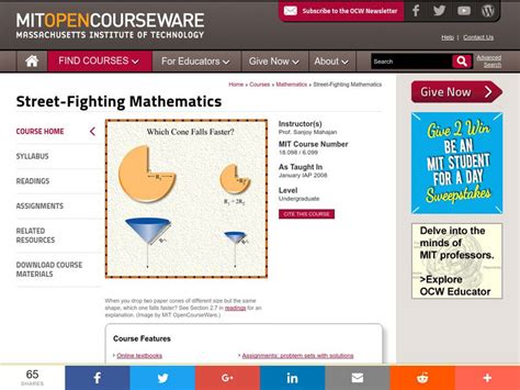 Mit: Open Course Ware: Street Fighting Mathematics Unit Plan for 9th ...