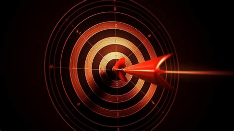Bullseye Hit Precision Target With Arrow On Black Background Stunning ...