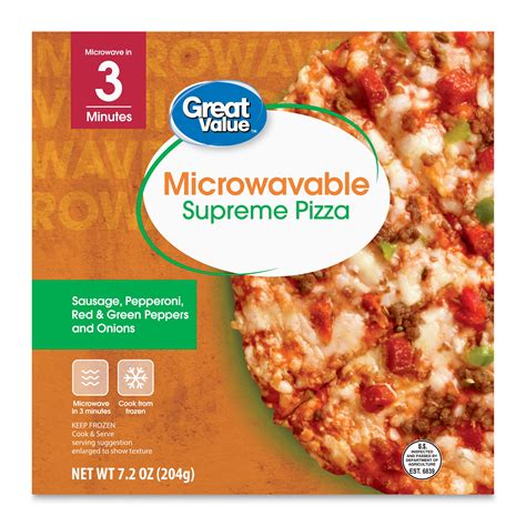 Great Value Microwavable Supreme Frozen Pizza, 7.2 oz with sausage ...