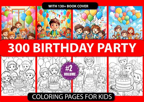 Birthday Party Coloring Book for Kids Graphic by Simran Store ...