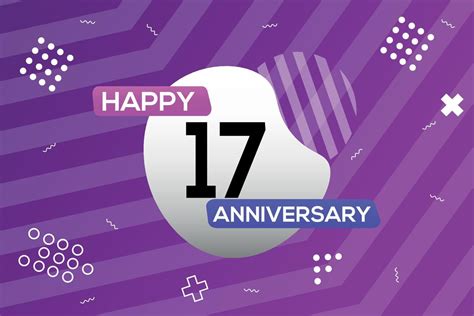 17th year anniversary logo vector design anniversary celebration with ...