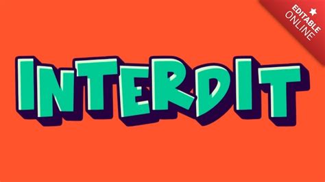 Interdit | Cartoon | Text Effect Generator
