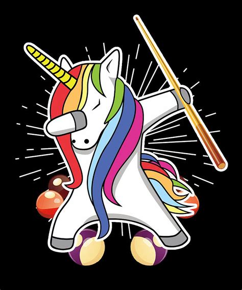 Unicorn Dabbing Unicorn Billiard Dab Mixed Media by Roland Andres ...