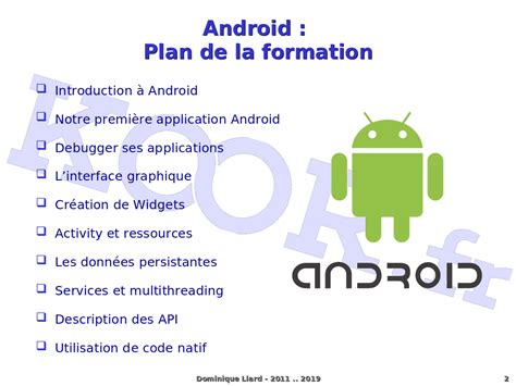 Programmation Android (avec Android Studio) - Android : Plan de la ...