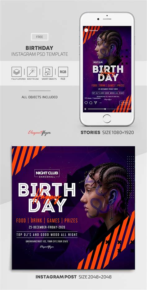 Anniversaire - Modèle gratuit de Stories Instagram en PSD + Modèle de ...