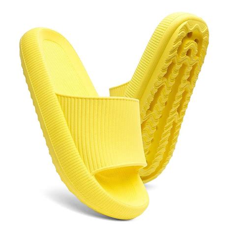 Chinelo Nuvem Slide Leve Confortável Moderno Amarelo