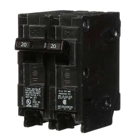 Q220 – Siemens 20 Amp Double Pole Circuit Breaker - DM Electrical Products