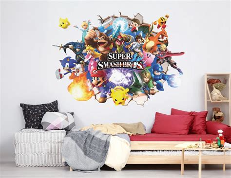 Removable Vinyl Super Smash Wall Decal Pokemon Wall Sticker Megaman ...