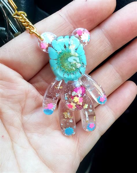 Handmade acrylic 3d teddy bear keychains | Epoxy resin crafts, Diy ...