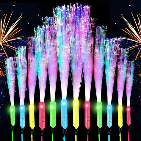 12PCS Bâton lumineux en fibre,Fibre optique lumineuse,Bâton Lumineux ...