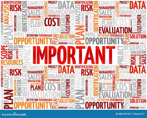 Important word cloud stock illustration. Illustration of objective ...