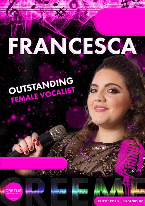 Francesca - Entertainment Agency Bolton | CREEME