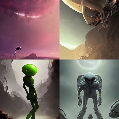 an alien escapes from area 5 1, digital painting | Stable Diffusion ...