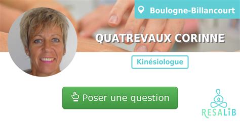 QUATREVAUX CORINNE - Kinésiologue à Boulogne-Billancourt | ResaLib