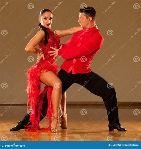 Latino Dance Couple in Action - Dancing Wild Samba Stock Photo - Image ...