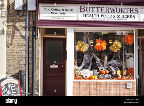 Autumn/halloween display in Butterworth's health food shop, Bury St ...