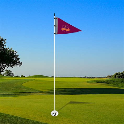 Custom Golf Pin Flag Triangle Shape with Swivel +Fiber Pole+Cup - 19.69 ...