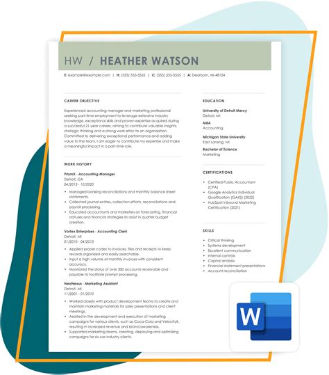 25+ Free Microsoft Word Resume Templates