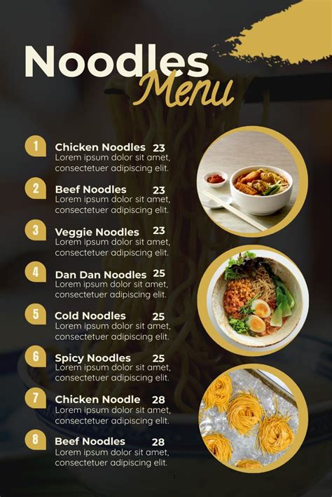 Noodles Menu