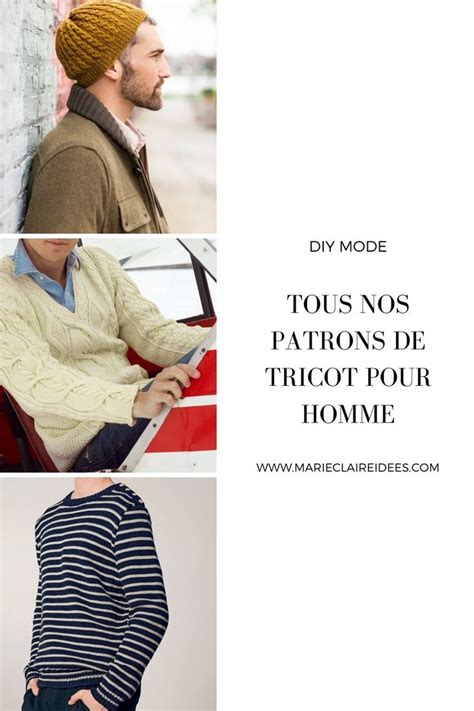Tous nos patrons de tricot pour homme | Patron tricot, Tricot pour ...
